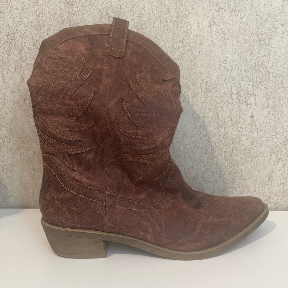 Rampage Cowboy Boots Brown Faux Vikki Women’s 7.5 New 328319 - Picture 6 of 9
